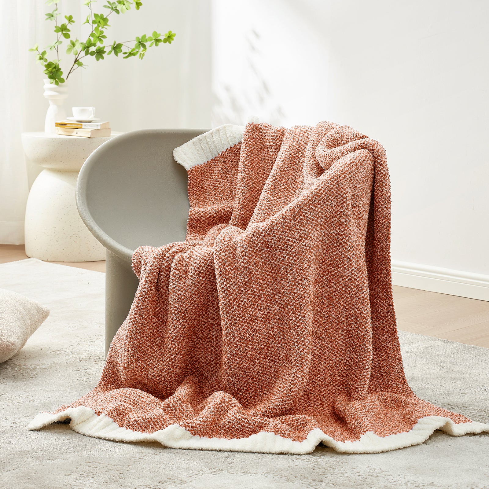 Heather Throw Blanket - Snuggle Sac - #Color_Orange