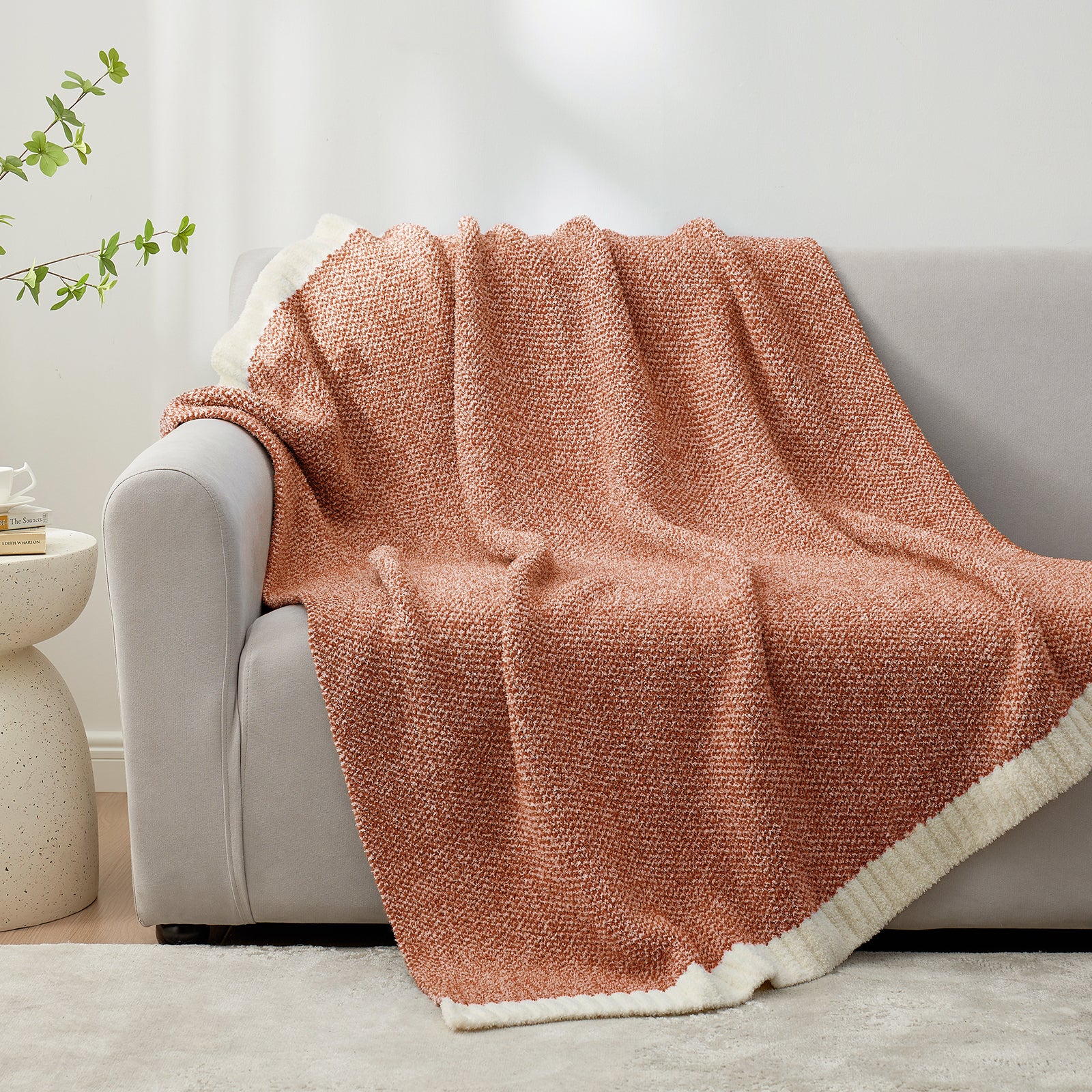 Heather Throw Blanket - Snuggle Sac - #Color_Orange