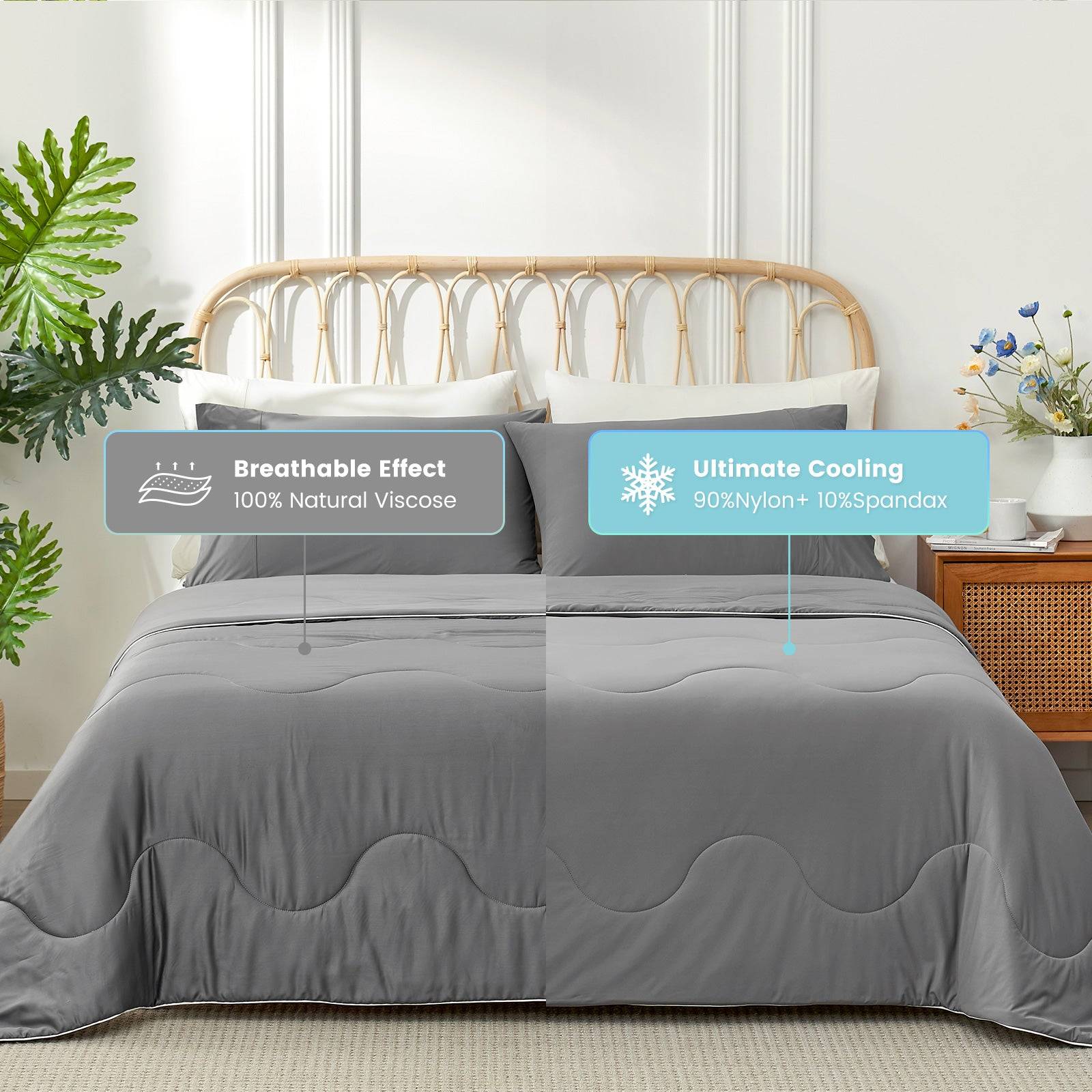 breathable cooling comforter#Color_Dark Grey