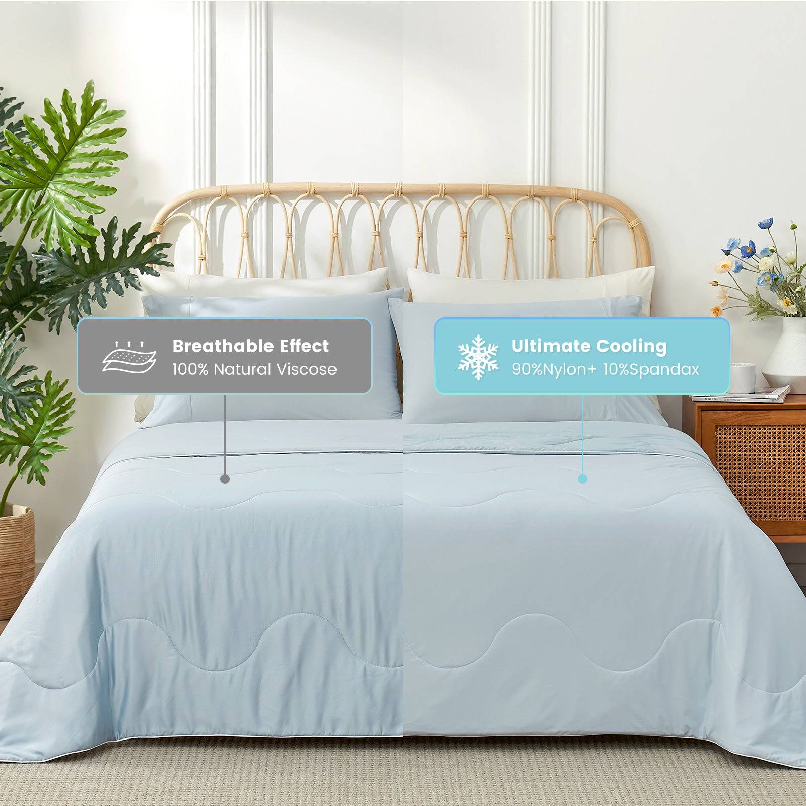 Breathable Cooling Comforter#Color_Ice Blue