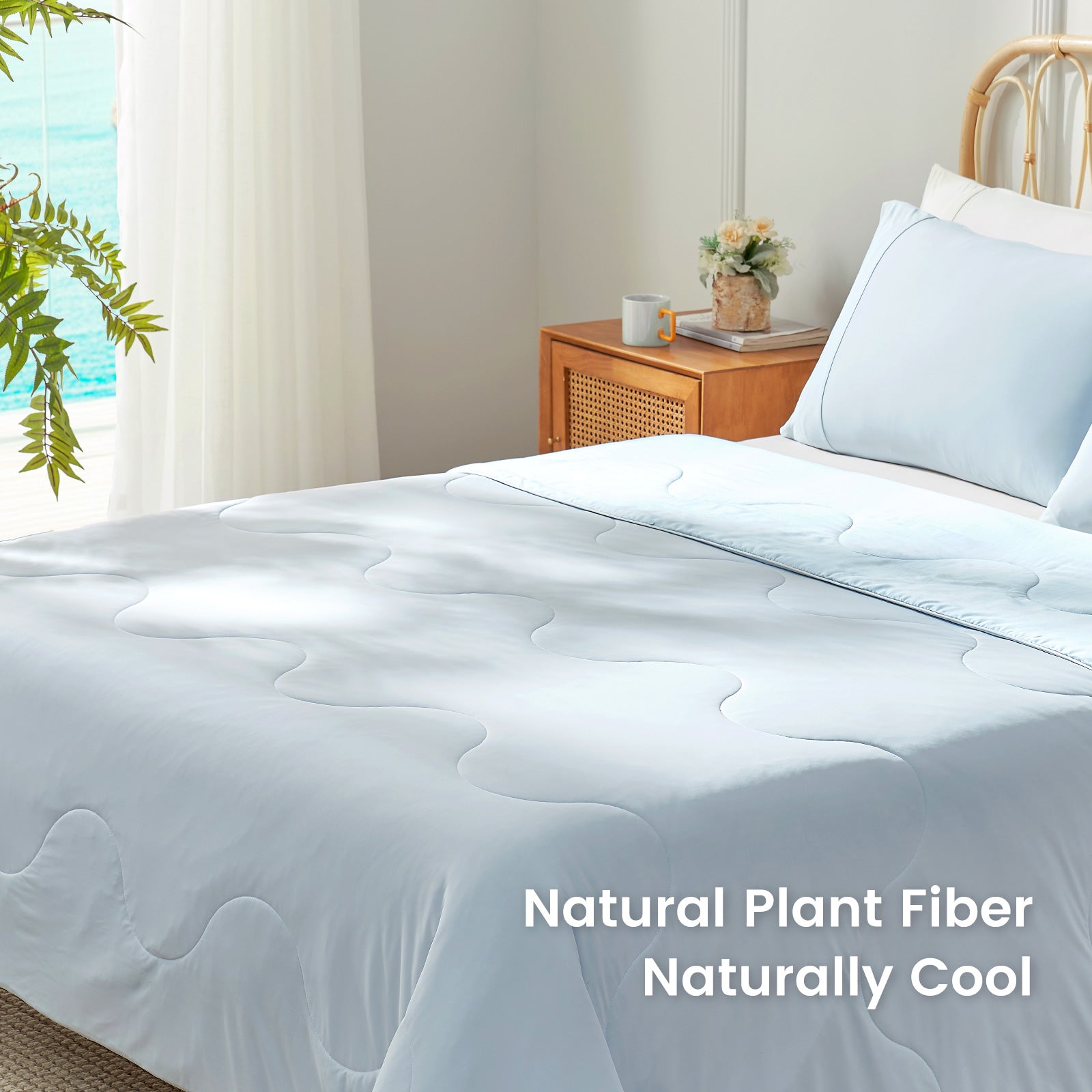 breathable cooling comforter#Color_Ice Blue