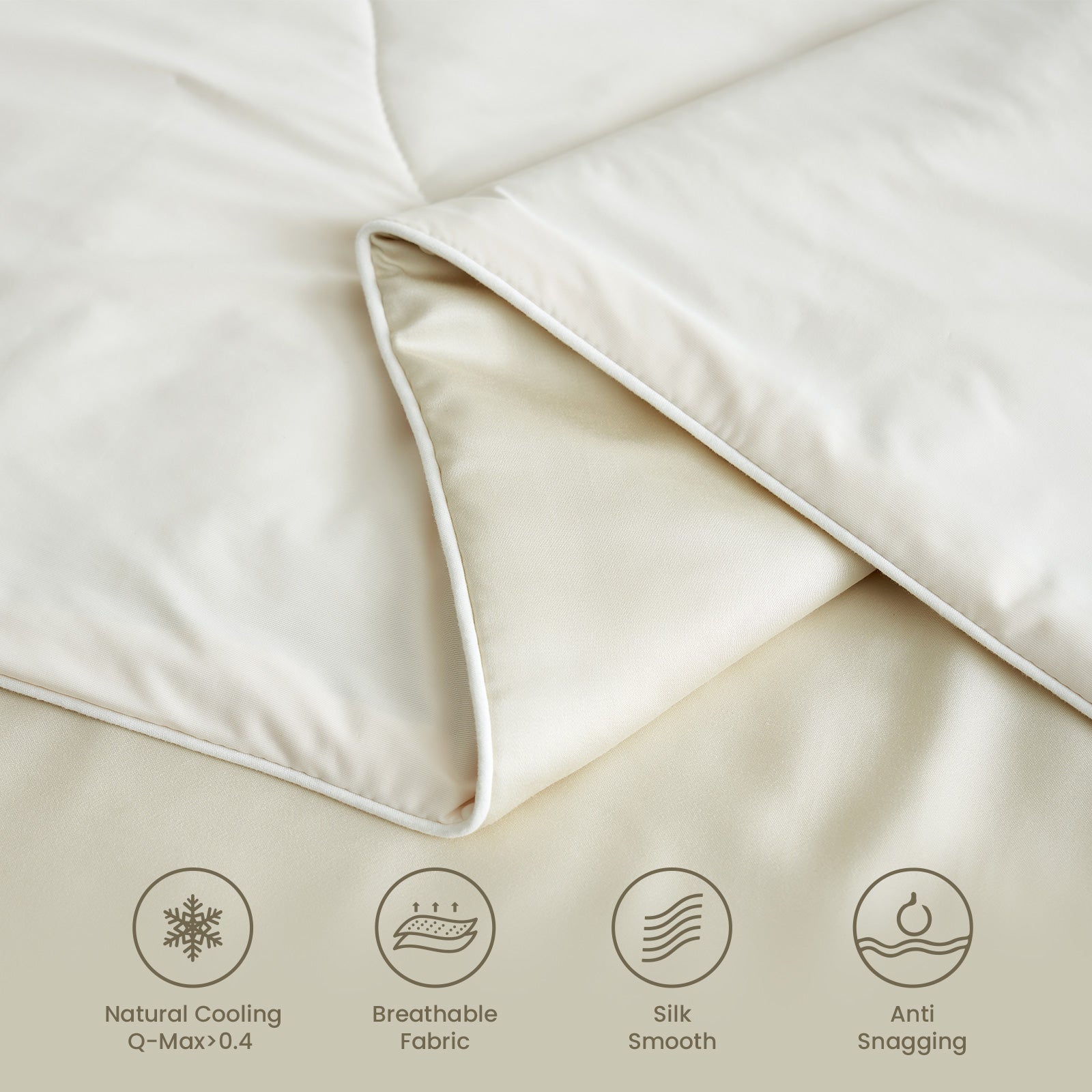 breathable cooling comforter#Color_Snow Ivory
