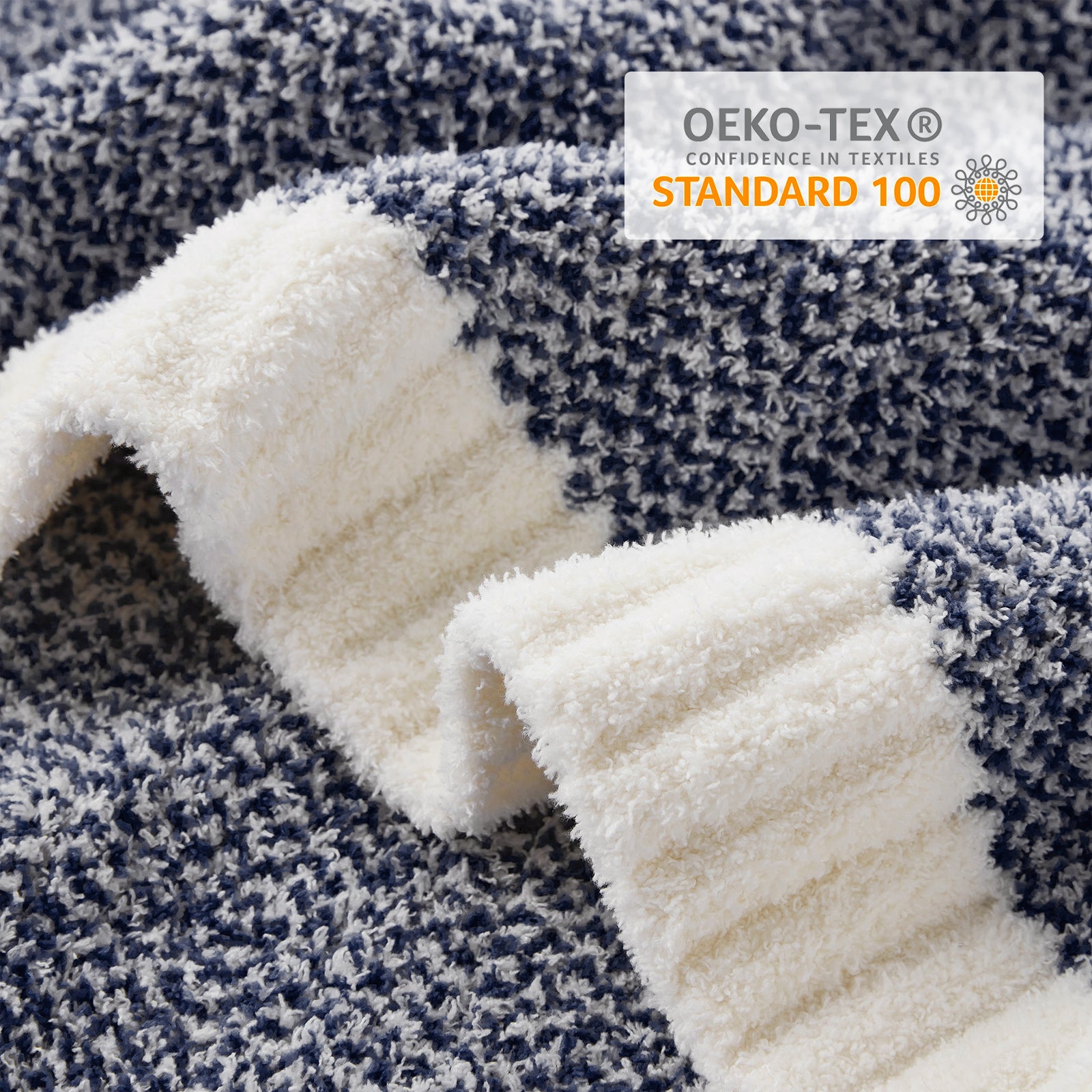 SnugCozy Essential Heather Feather Yarn Throw Blanket