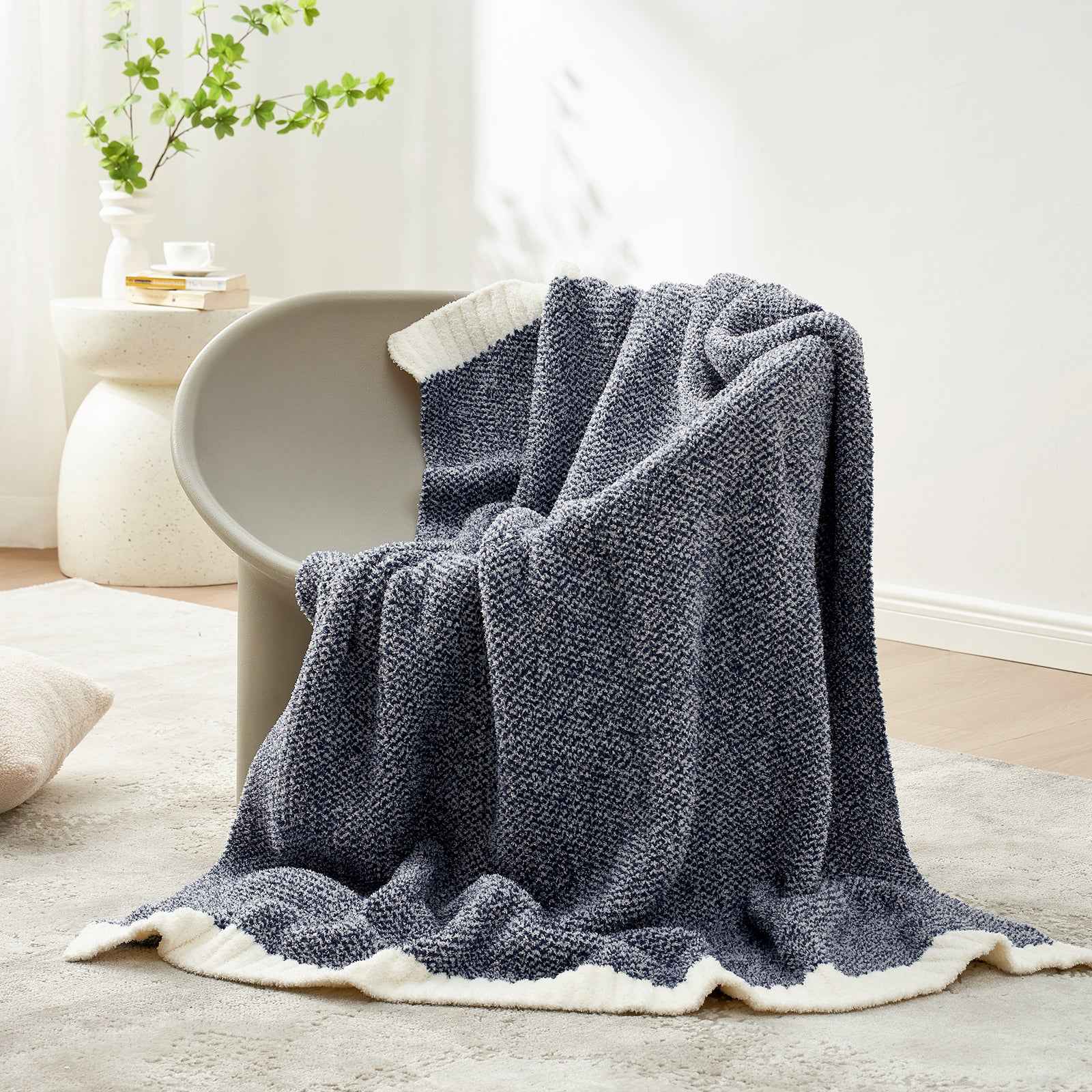 Heather Throw Blanket - Snuggle Sac - #Color_Navy