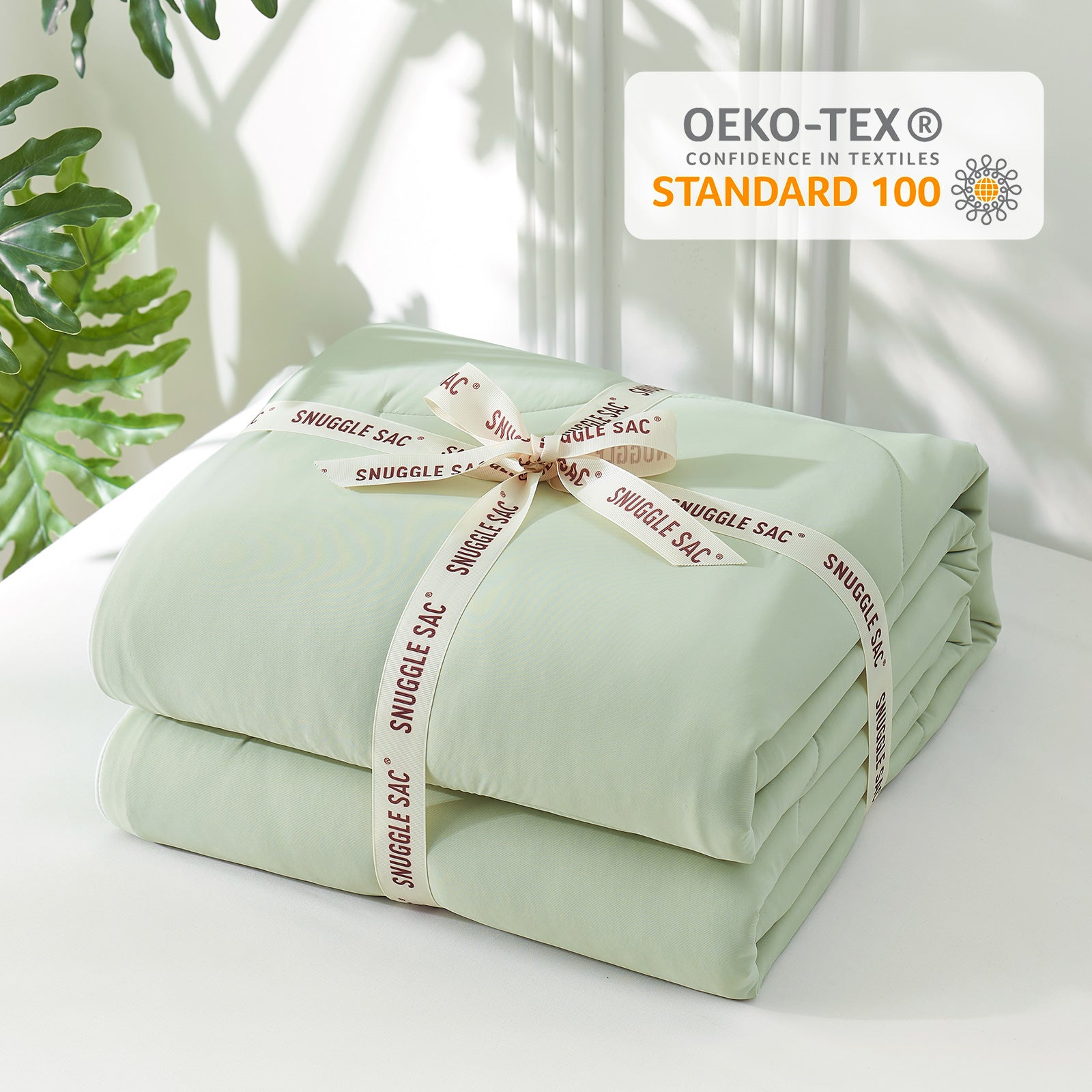 breathable cooling comforter#Color_Sage Green