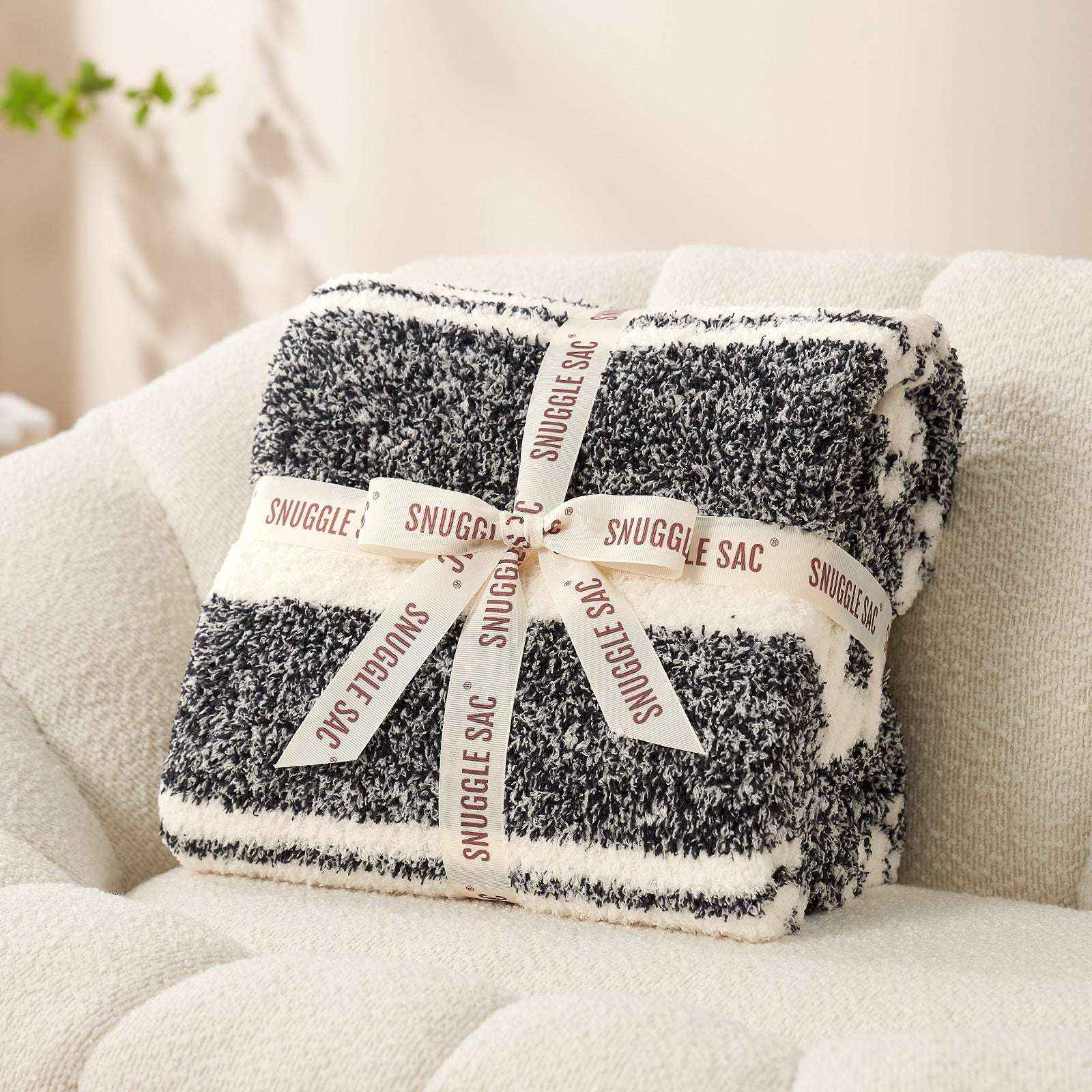 Stripe Throw Blanket - Snuggle Sac-#Color_Black