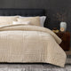 Snuggle Sac Winter Stripe Jacquard Design Comforter Set in khaki on bed#color_Khaki