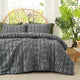 Snuggle Sac All-Season Boho Deluxe Embroidery Comforter Set on bed#color_Dark Grey