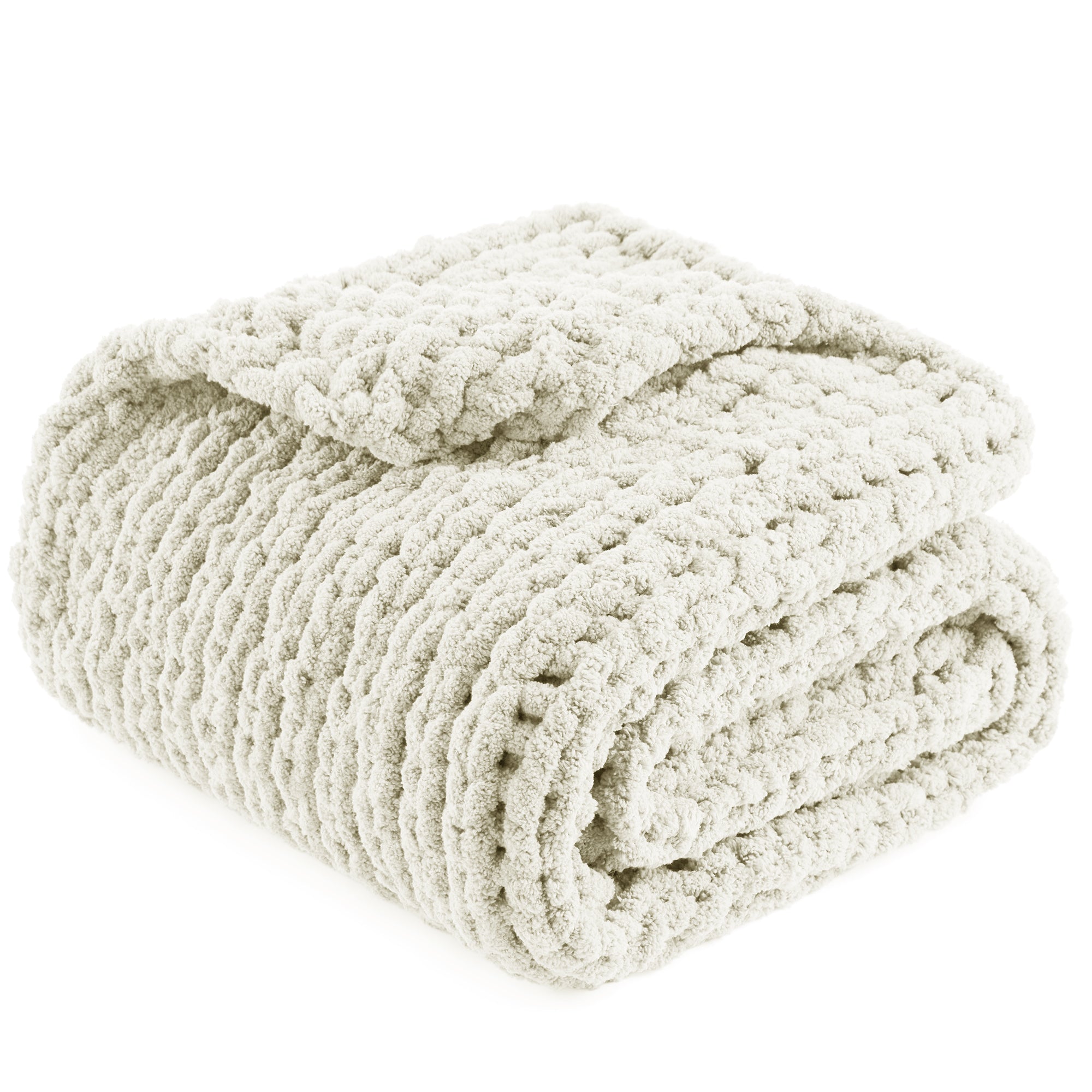 SnugCozy Solid Yarn Chunky Knit Throw Blanket