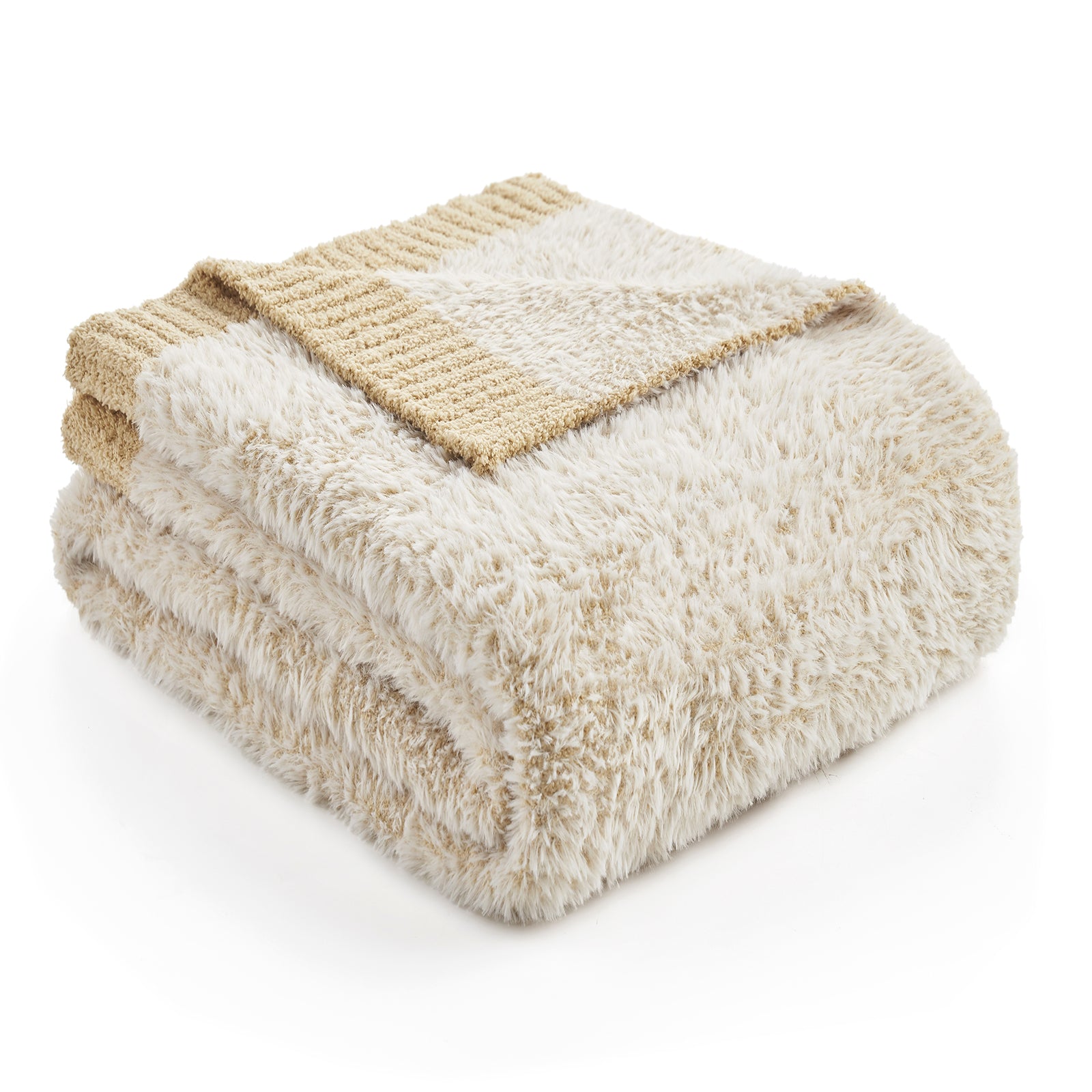 SnugCozy Ultrasoft Faux Fur Knit Throw Blanket