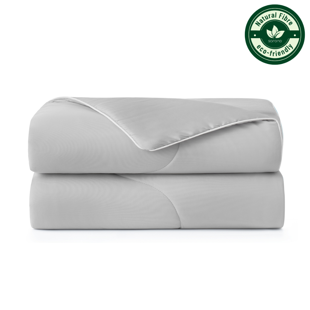 Folded cooling comforter, featuring Sorona natural fiber#Color_Light Grey