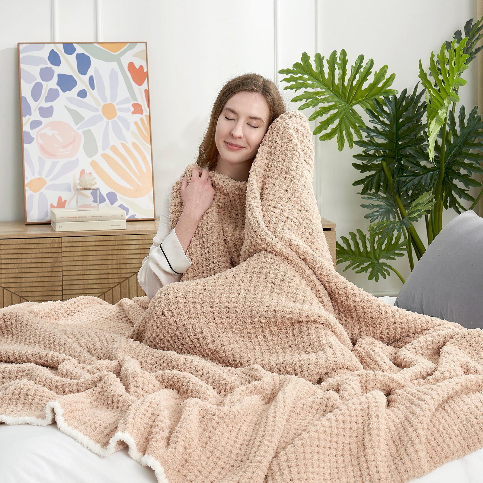 Soft Waffle Throw Blanket