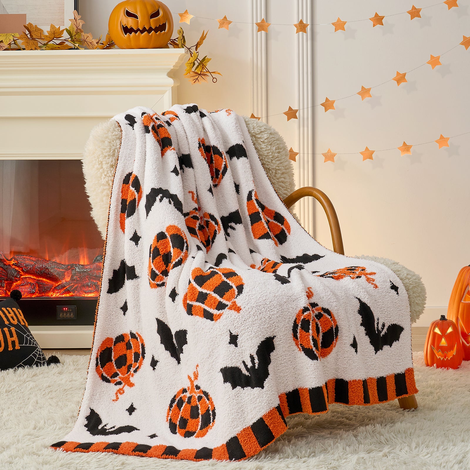White Pumpkin Throw Blanket