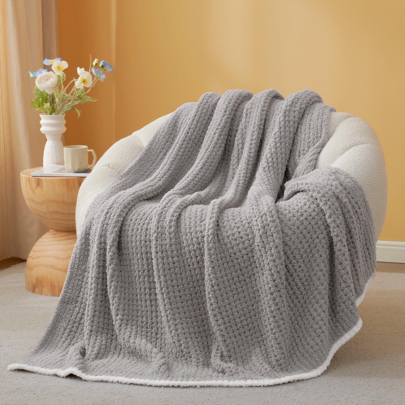 Soft Waffle Throw Blanket