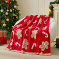 MochiSoft™ Gingerbread Man Candy Cane Blanket