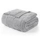Folded Checkered Faux Fur Microfiber Blanket - #Color_Solid Light Grey
