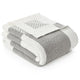 Folded Snuggle Sac Checkered Feather Yarn Knit Throw Blanket#Color_Grey