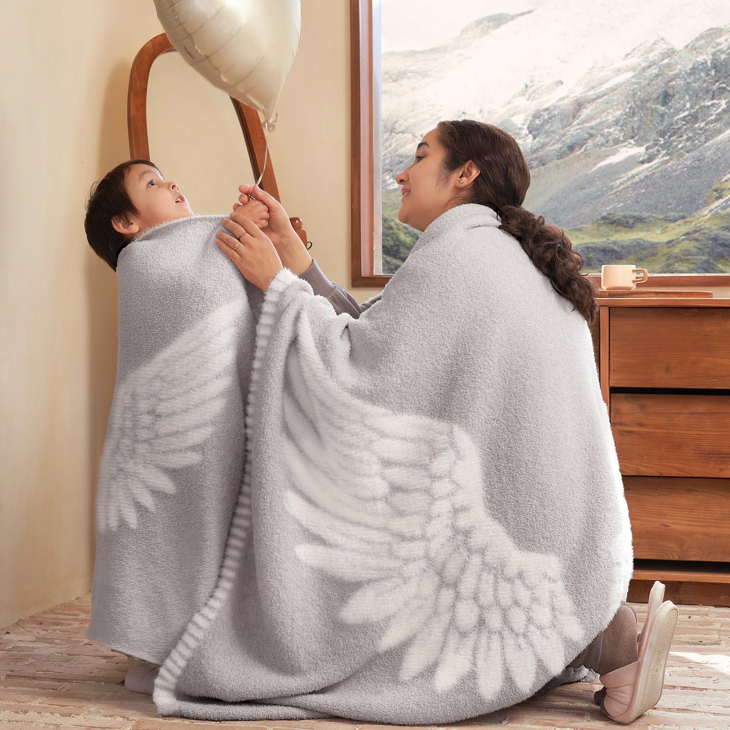 Angel Wings Knitted Throw Blanket