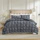 Snuggle Sac All-Season Bubble Comforter Set in dark grey on bed#color_Dark Grey