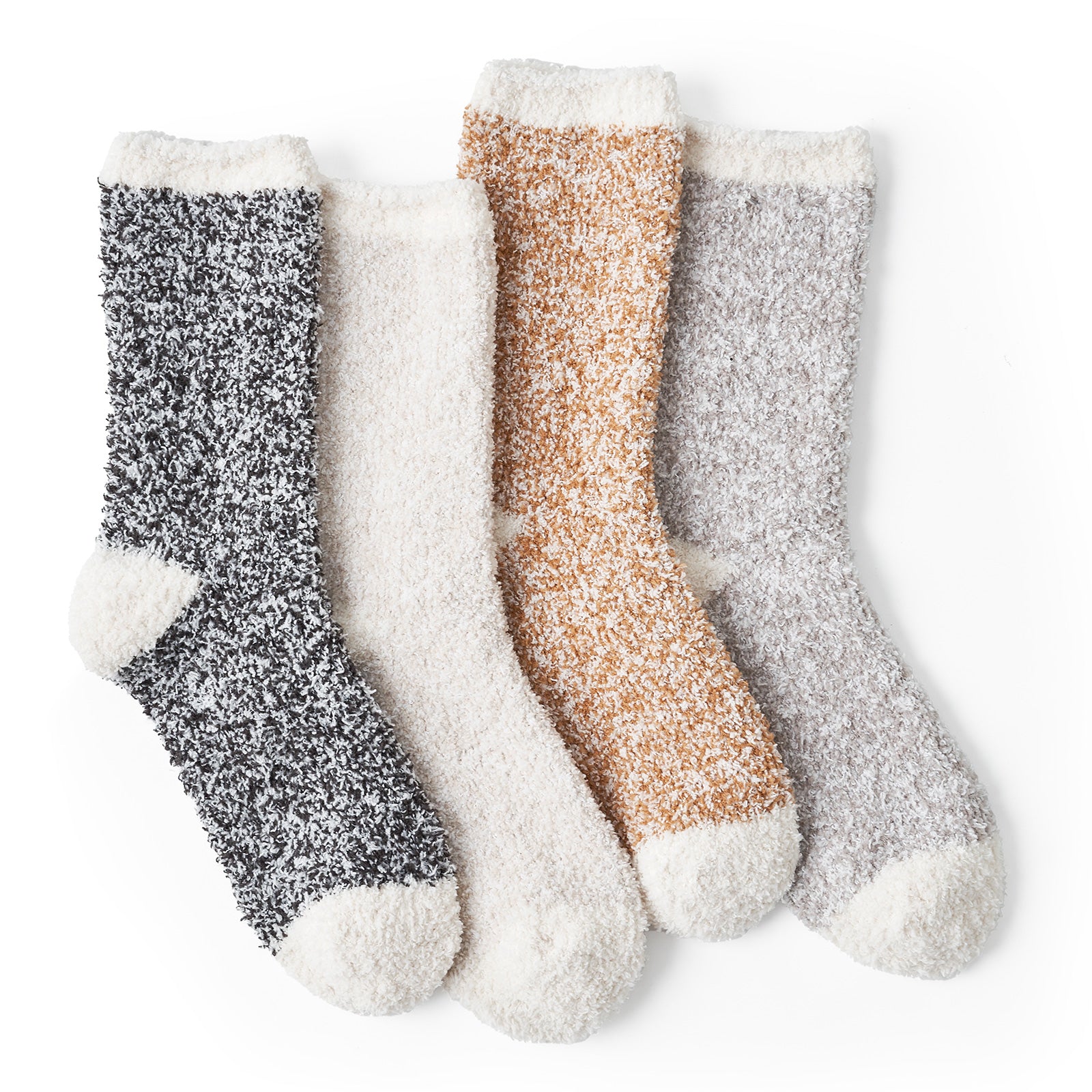 Warm Winter Popcorn Slipper Socks Set - 4 Pairs