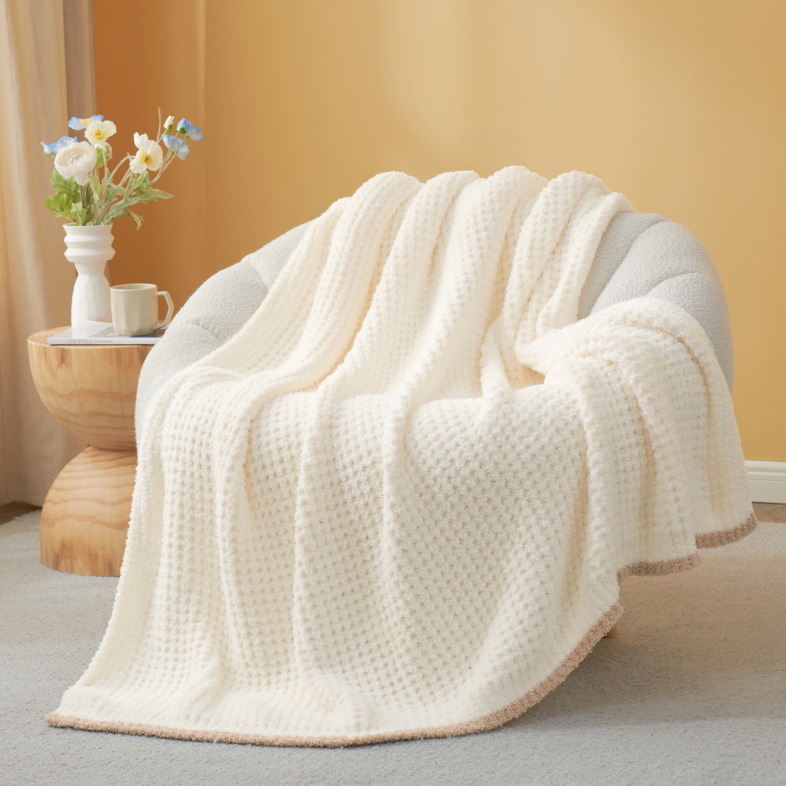 Soft Waffle Throw Blanket