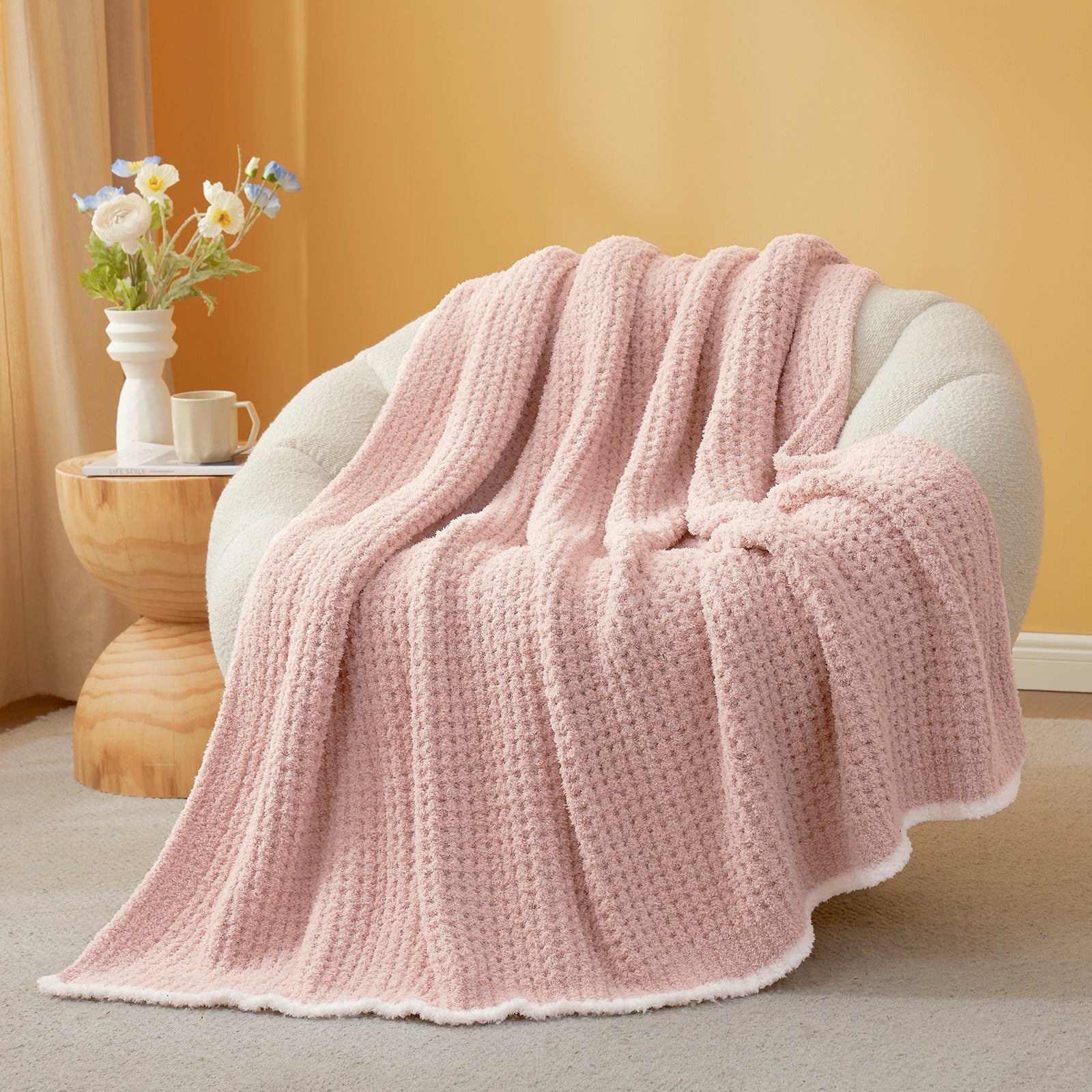 Soft Waffle Throw Blanket