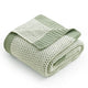 Snuggle Sac two tone honeycomb chenille knit throw blanket in Sage Green folded front view #color_Sage Green