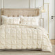 Snuggle Sac All-Season Bubble Comforter Set in beige on bed#color_Beige