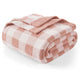 Folded checkered blanket with Pink and white pattern on a white background  #color_Plaid Pink