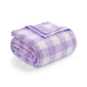 Folded Purple and white checkered blanket  on a white background#color_Purple