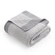 Snuggle Sac two tone honeycomb chenille knit throw blanket in Grey folded front view #Color_Grey