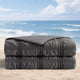 Folded Snuggle Sac Seersucker Plaid Cooling Comforter#color_Dark Grey