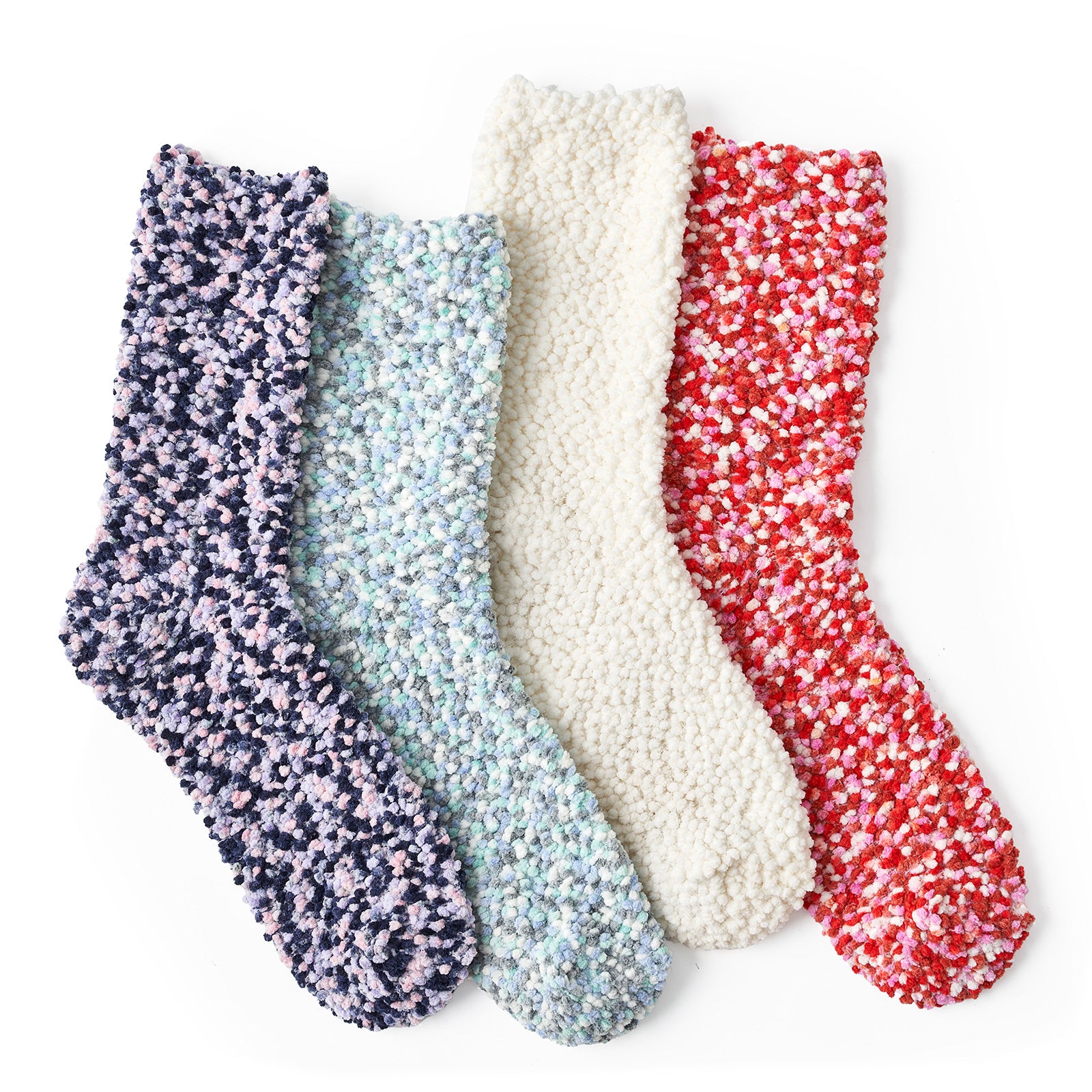 Warm Winter Popcorn Slipper Socks Set - 4 Pairs