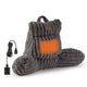 Snuggle Sac Heated Faux Fur Backrest Reading Pillow with a charger on a white background #color_Grey