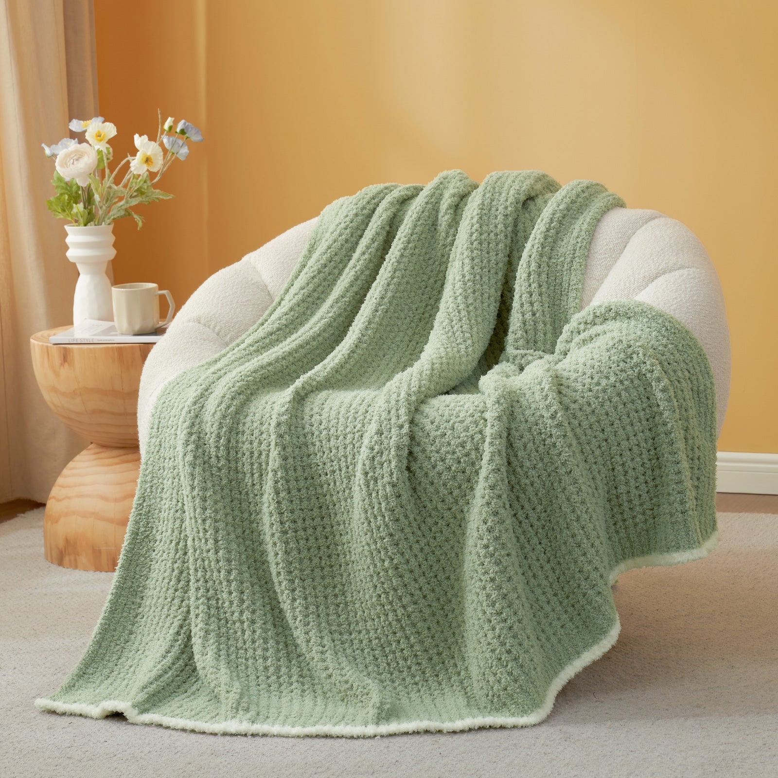 Soft Waffle Throw Blanket