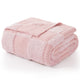 Folded Checkered Faux Fur Microfiber Blanket - #Color_Solid Pink