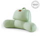 Front view of white Snuggle Sac backrest pillow on a white background#Color_Sage_green