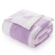 Folded Snuggle Sac Checkered Feather Yarn Knit Throw Blanket#color_Lilac