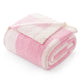 Folded Snuggle Sac Checkered Feather Yarn Knit Throw Blanket#color_Pink
