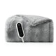 Snuggle Sac bubble faux fur electric blanket in Light Grey folded with controller front view #color_Light Grey