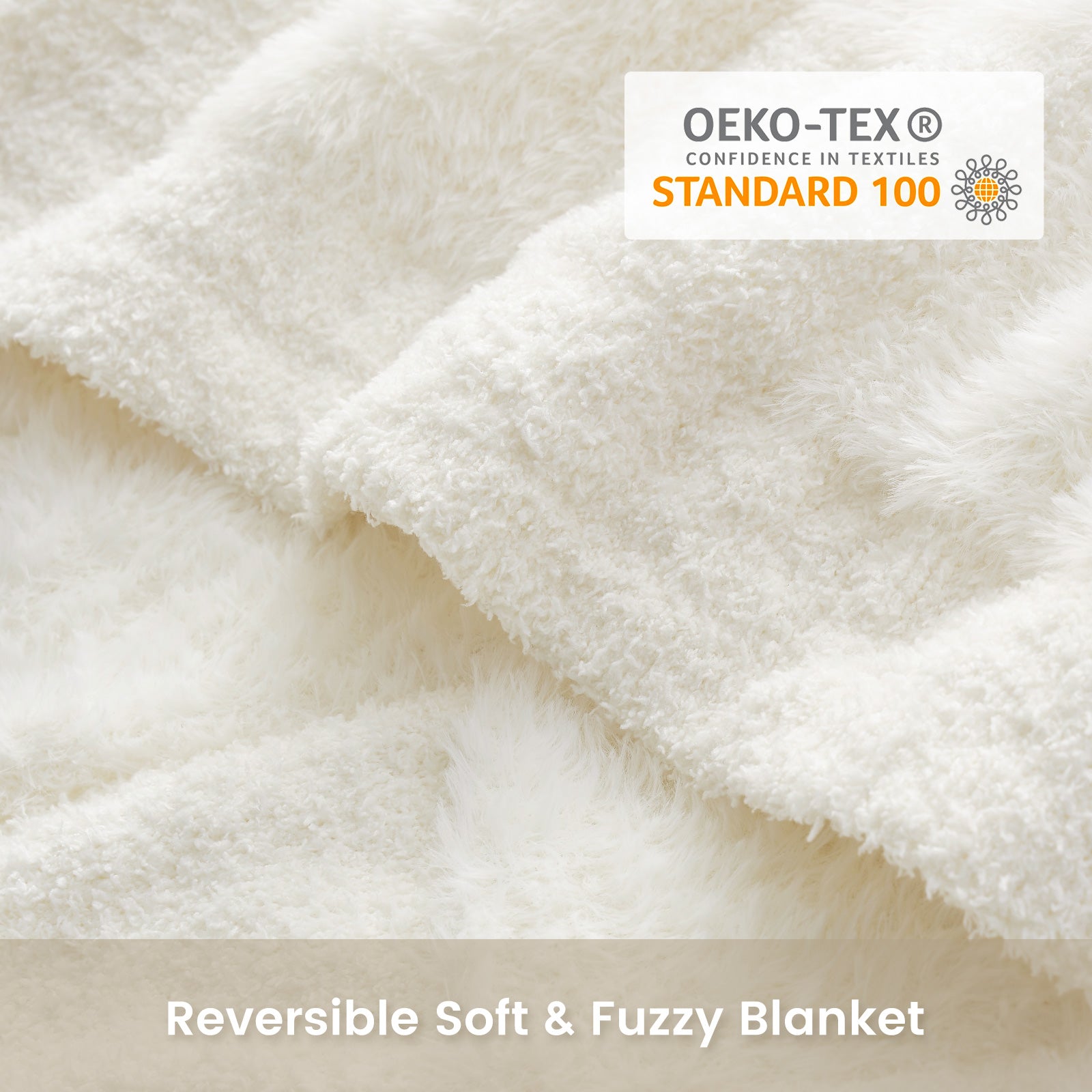 SnugCozy UltraCozy Checkered Knit Feather Yarn Throw Blanket