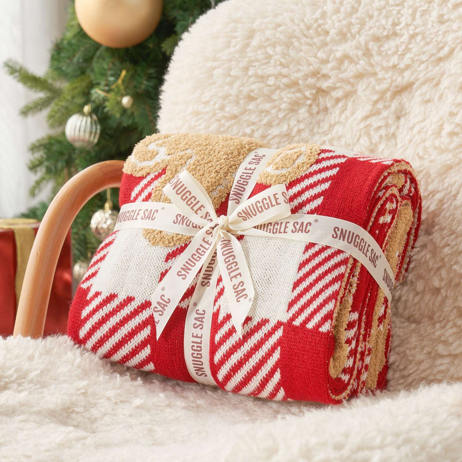 Christmas Red Gingerbread Man Blanket - Throw 50x60