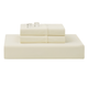 Folded Snuggle Sac white-colored fitted sheet and pillowcase set on a white background#color_White