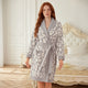 Snuggle Sac women robe with pockets in Grey, full body front view showcasing soft fabric and relaxed fit #color_Grey