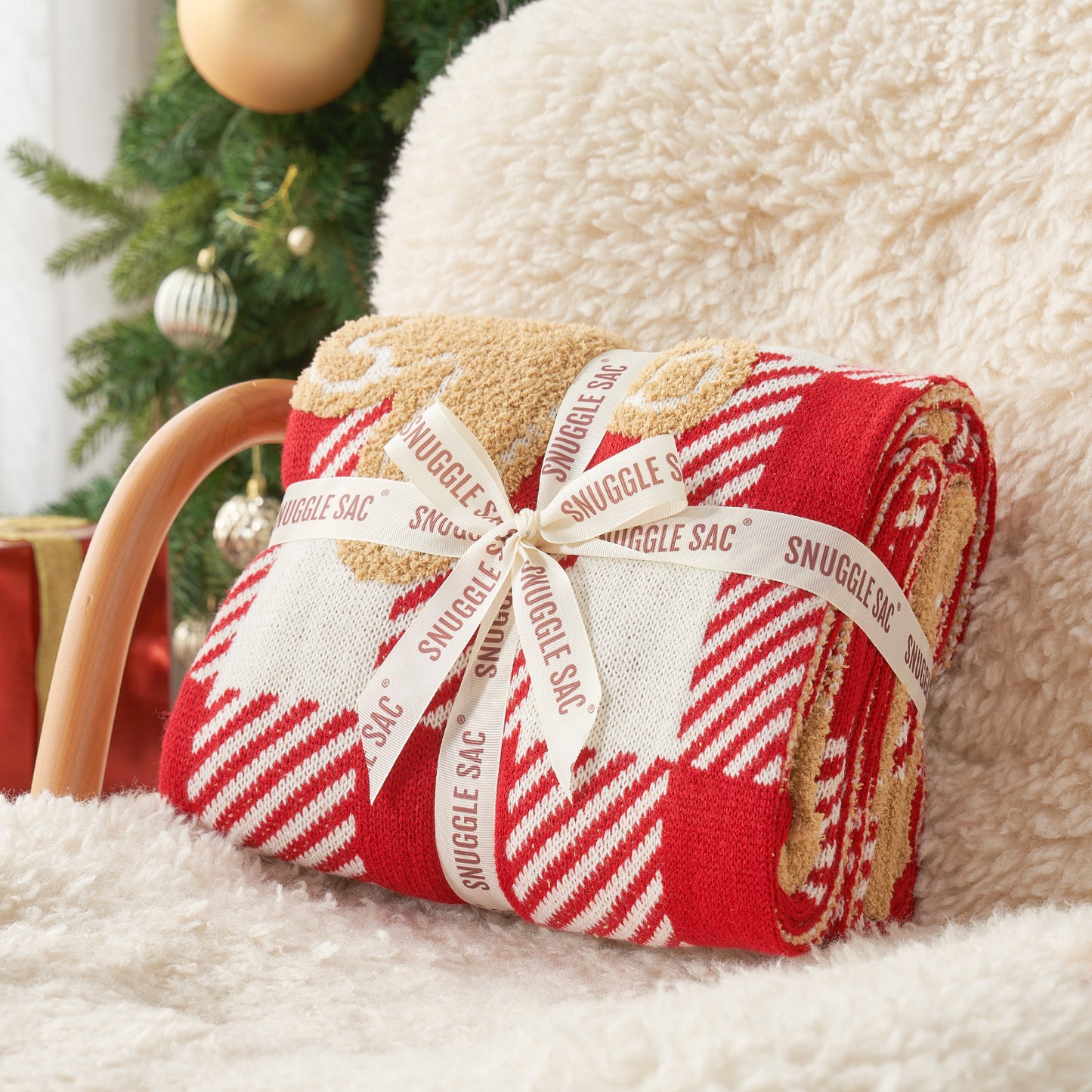 Christmas Red Gingerbread Blanket-Throw 50"x 60"