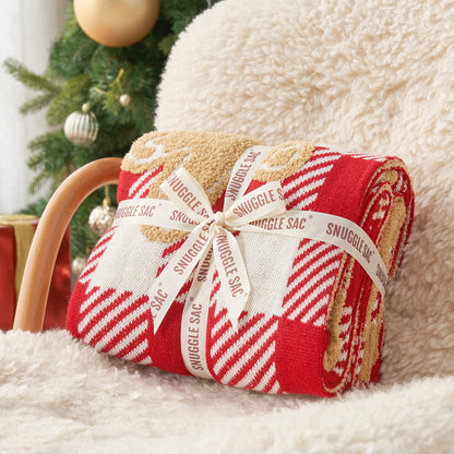 Christmas Red Candy Cane Blanket-Throw 50"x 60"