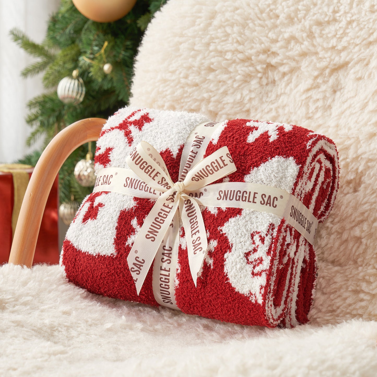 Christmas Red Snowflake Blanket-Throw 50"x 60"