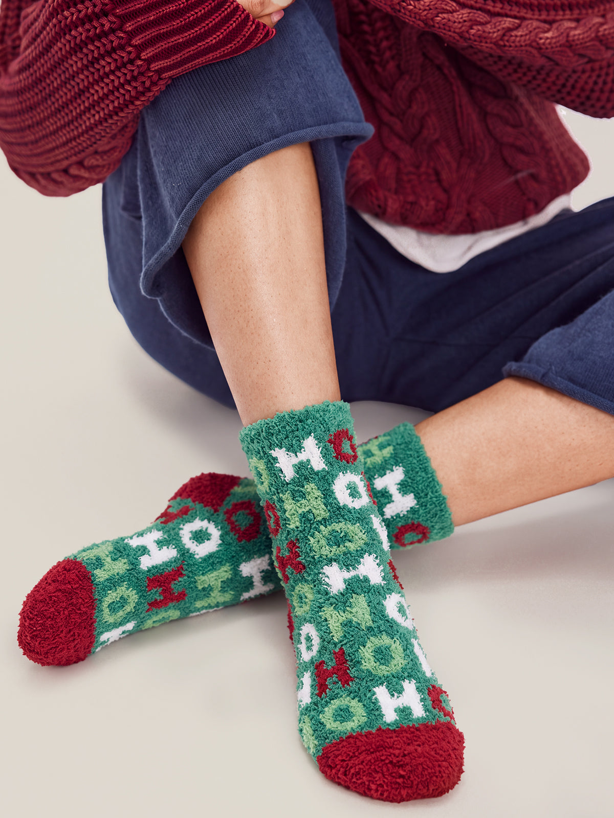SnugChic Holiday Heathered Cozy Fuzzy Socks