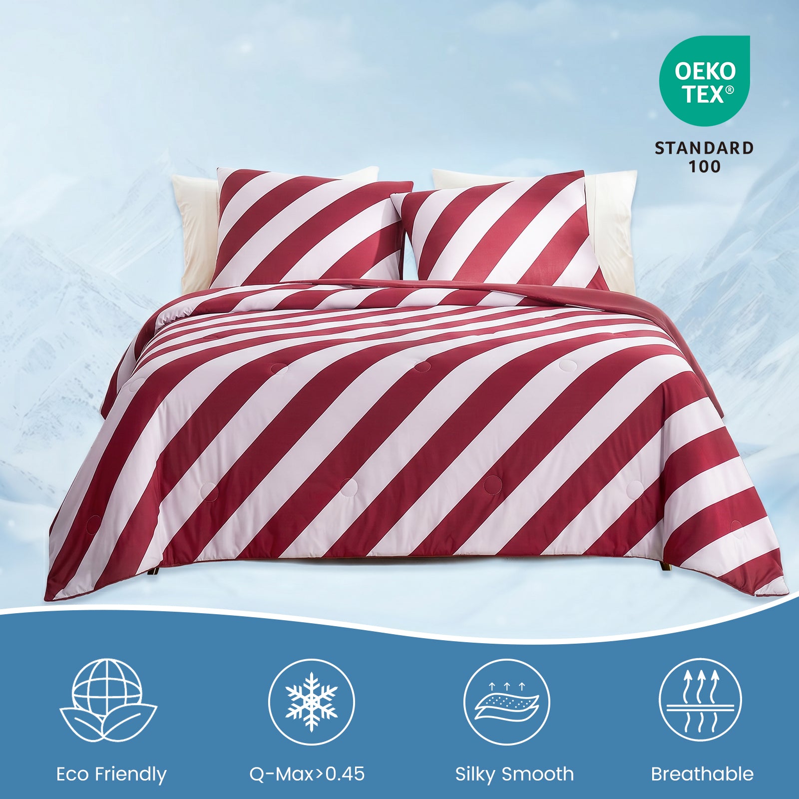 Mediterranean Stripe Cooling Comforter Set