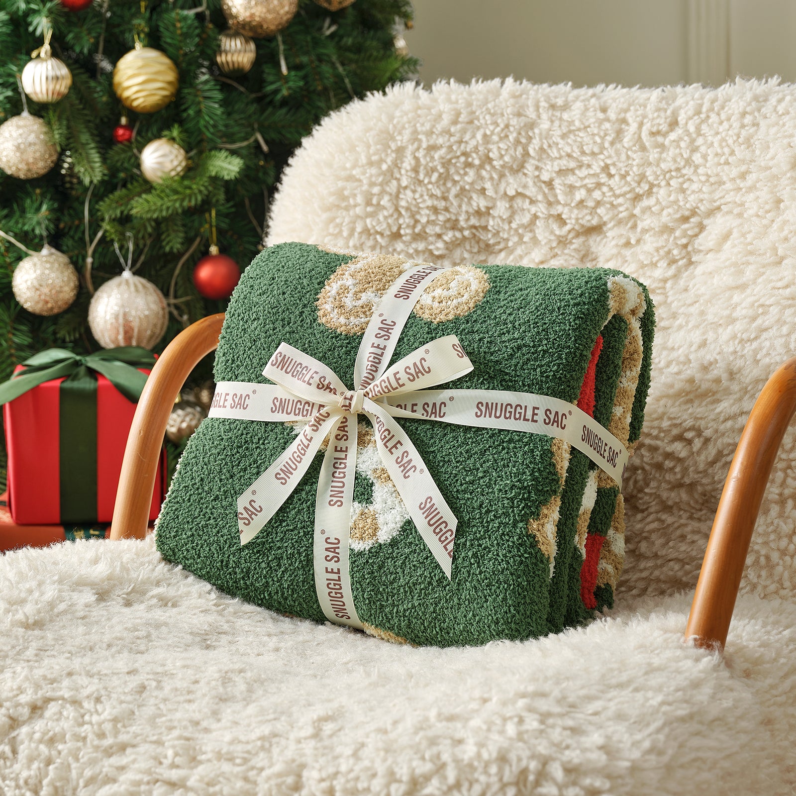 Christmas Green Gingerbread Man Throw Blanket